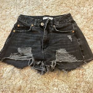 Garage festival jean shorts (black)